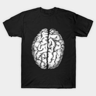 Brain human anatomy,vintage style, mental, watercolor T-Shirt